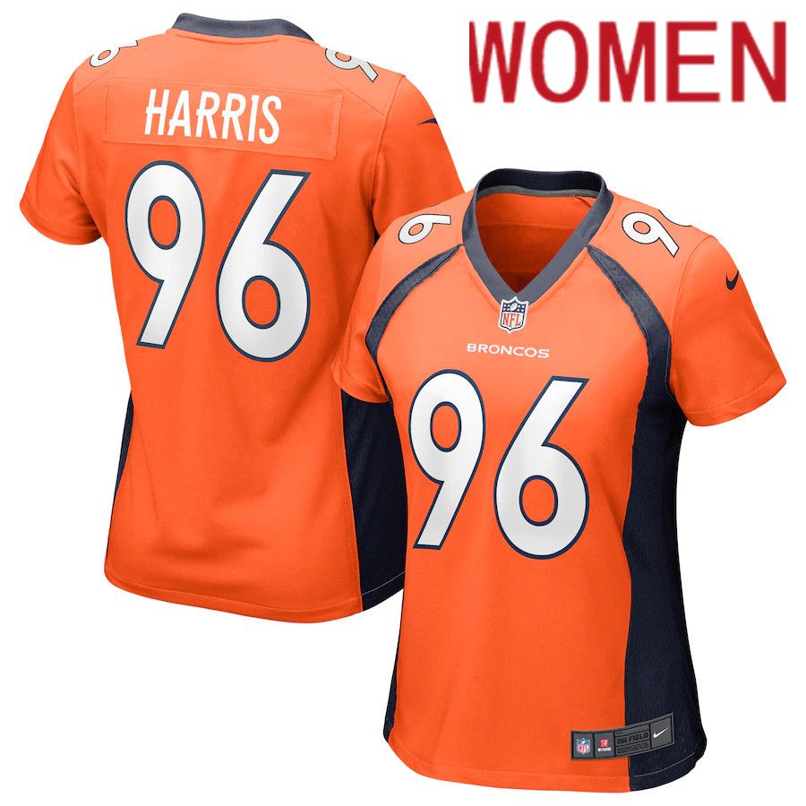 Women Denver Broncos #96 Shelby Harris Nike Orange Game NFL Jersey->women nfl jersey->Women Jersey